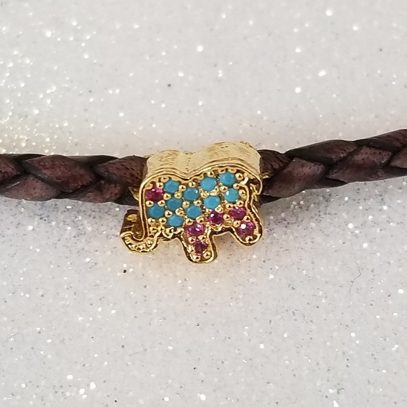 Antique brown leather braided choker necklace - Picture 4 of 7